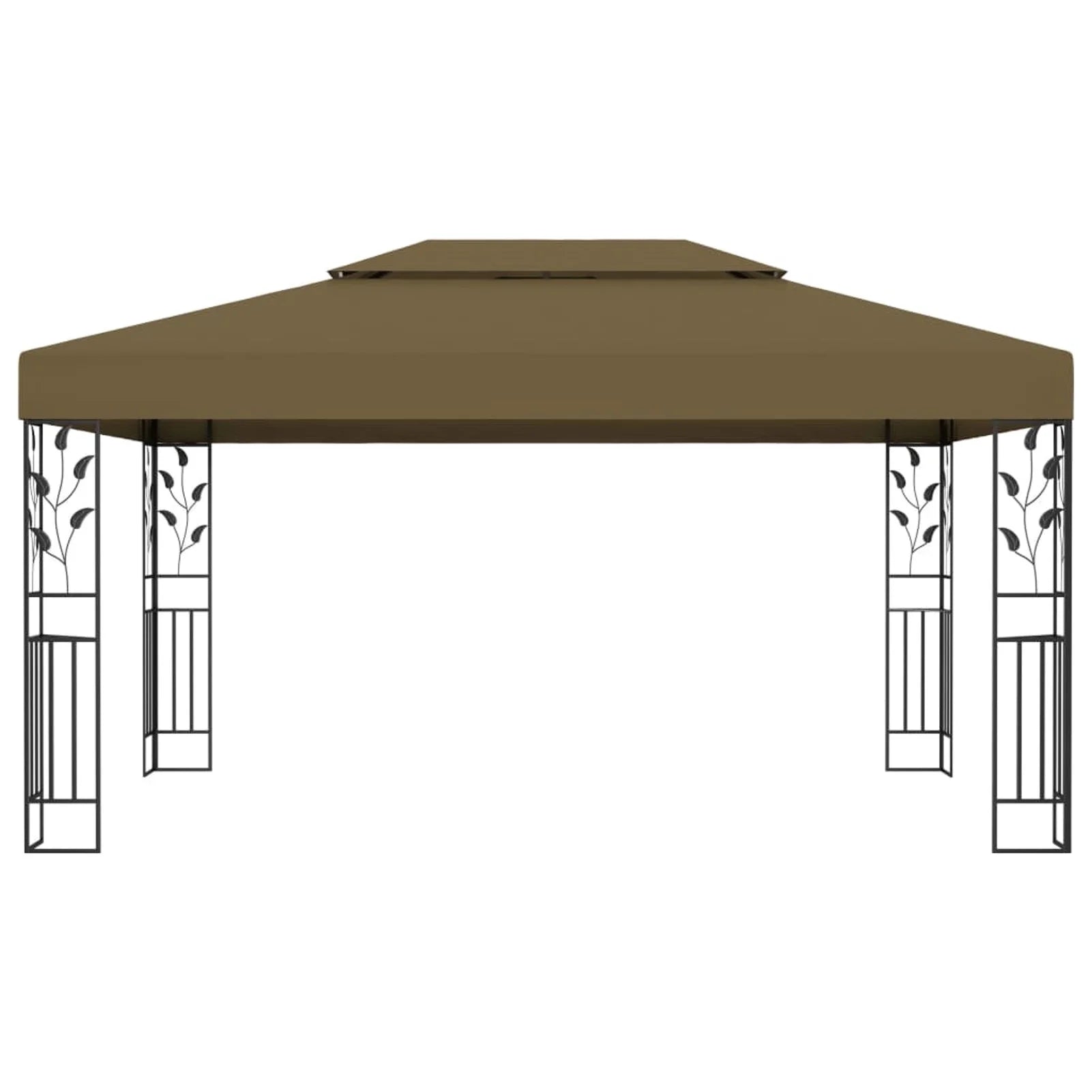 Taupe Outdoor Gazebo Canopy Steel Frame Party Tent 118.1 x 157.5 Inches C98601