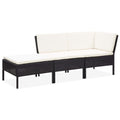 3 Piece Poly Rattan Outdoor Sectional Sofa Set with Cushions Steel Frame R792812