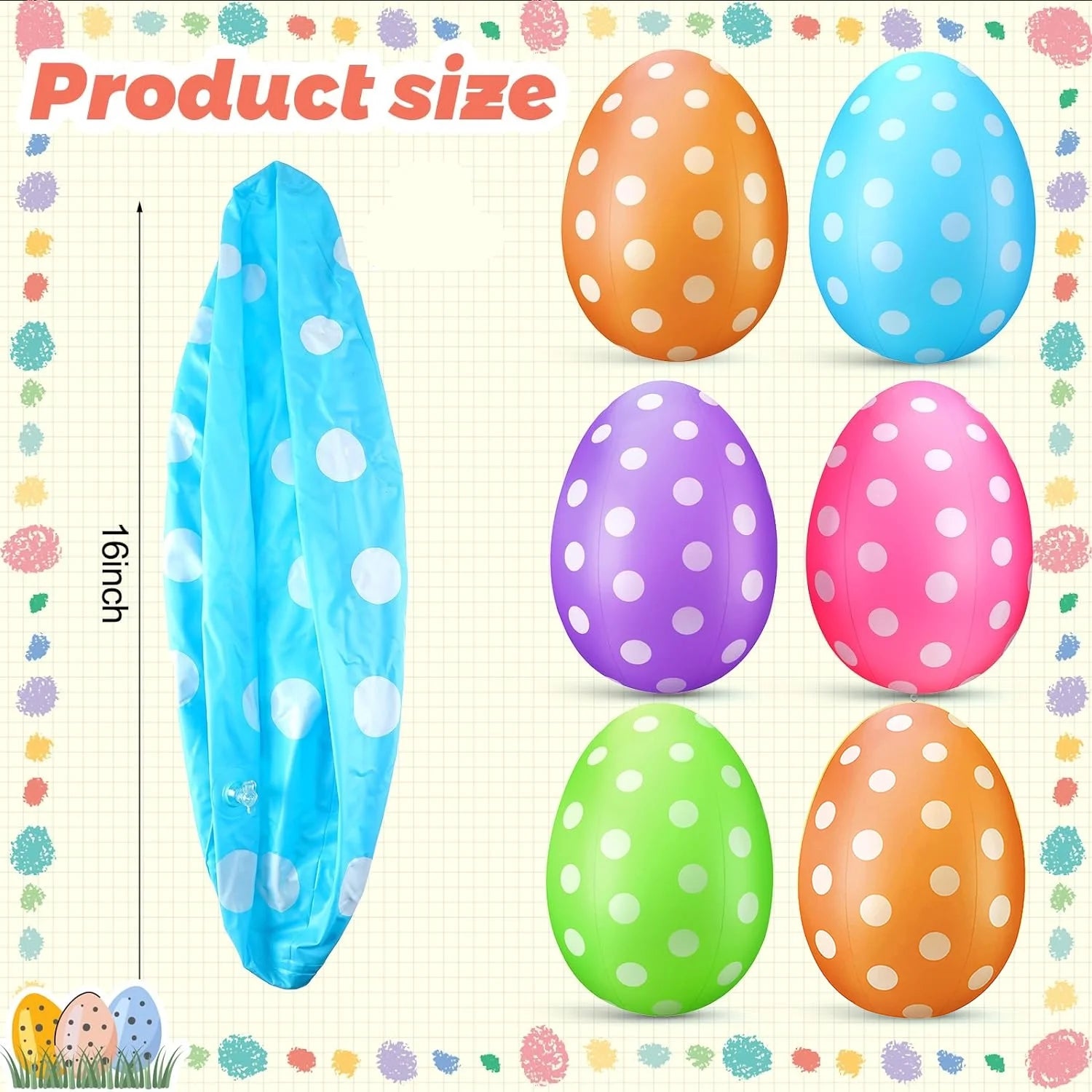 Colorful 16" Inflatable Easter Balls A7186