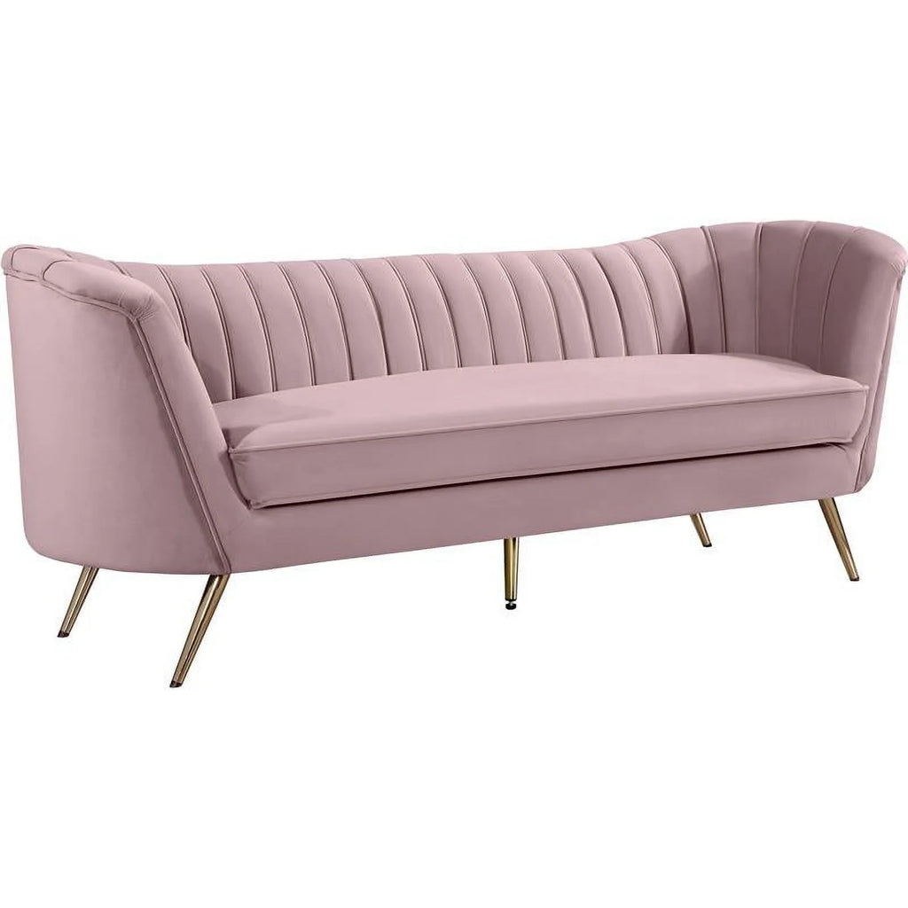 3-Piece Set with Accent Chair Loveseat and Sofa in Pink and Gold S131