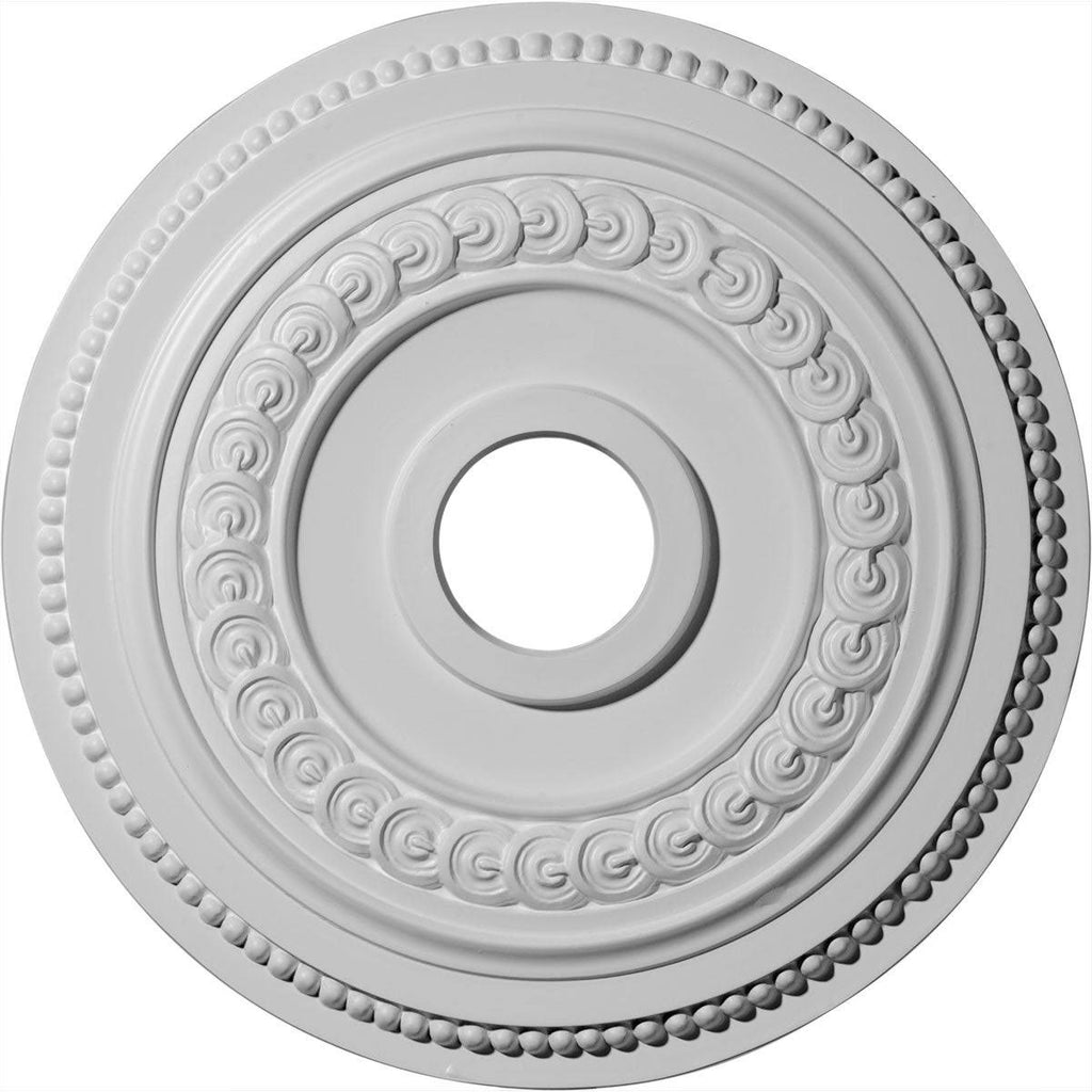 18x22OD x 3 3/8x22ID x 7/8x22P Hand-Painted Black Pearl Ceiling Medallion O9951
