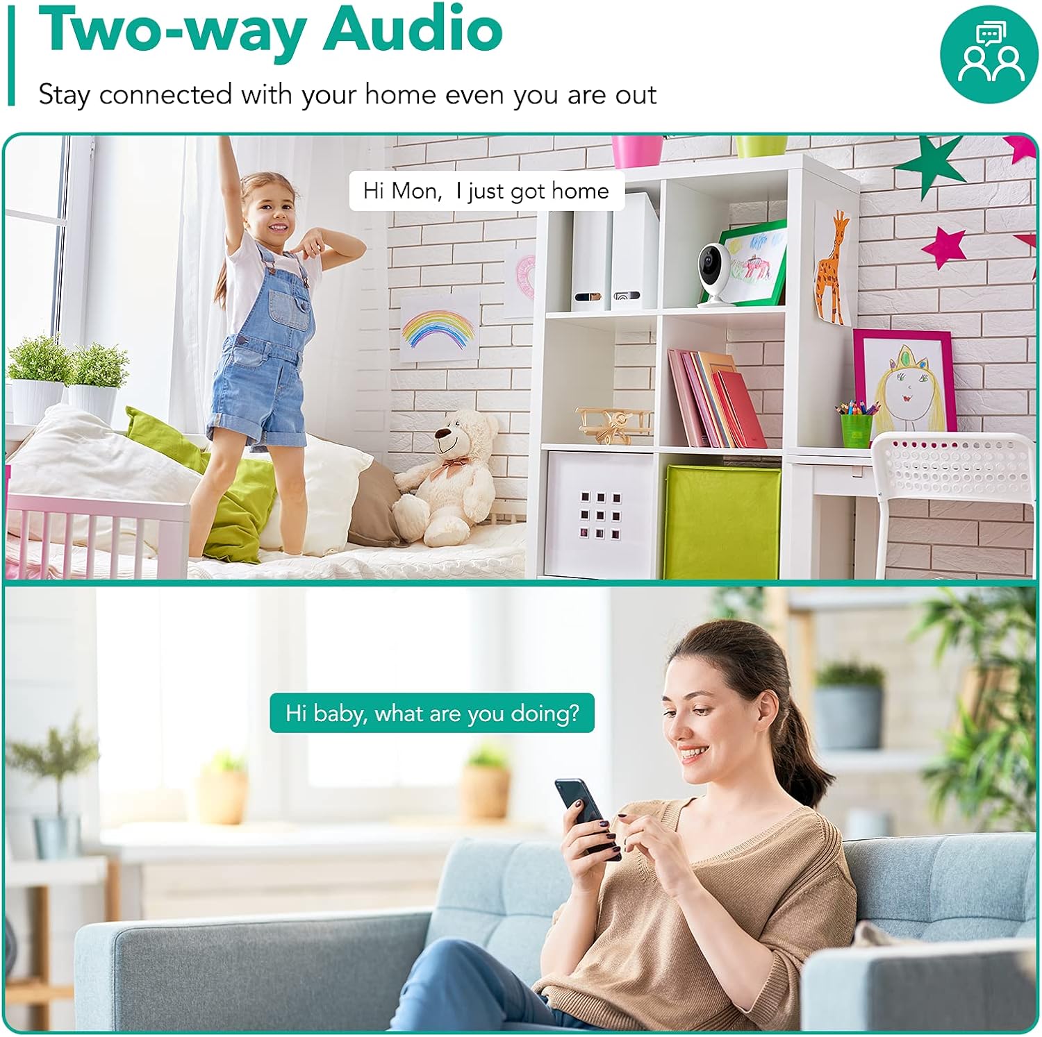 1080P HD WiFi Indoor Security Camera 4pcs with Motion Detection Two-Way Audio Night Vision I221