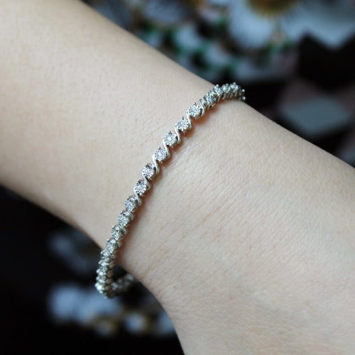 1/3 Carat tw Natural Diamond Tennis Bracelet in 925 Sterling Silver (7 Inches) M382061