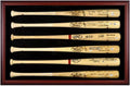 Baseball Bat Display Case with Mahogany Frame for 6 Bats T559216