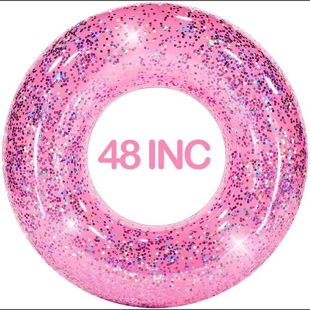 Pink Glitter Inflatable Swim Ring (48 Inch) L255