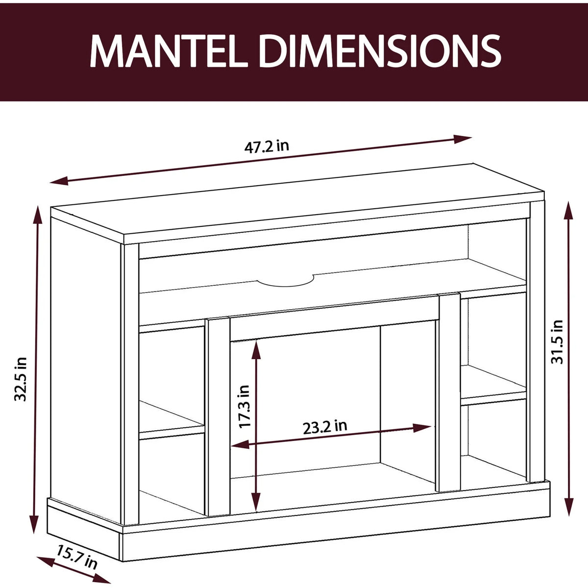 Freestanding Electric Fireplace with Log Insert, Cherry V65335