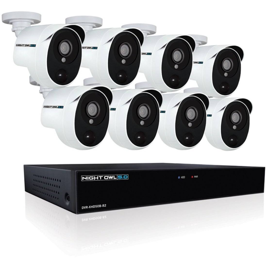 8-Channel DVR with 8 Outdoor Cameras Night Vision Wired 2 TB I40268