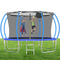 12FT Blue Outdoor Kids Trampoline with Basketball Hoop & Enclosure I710650