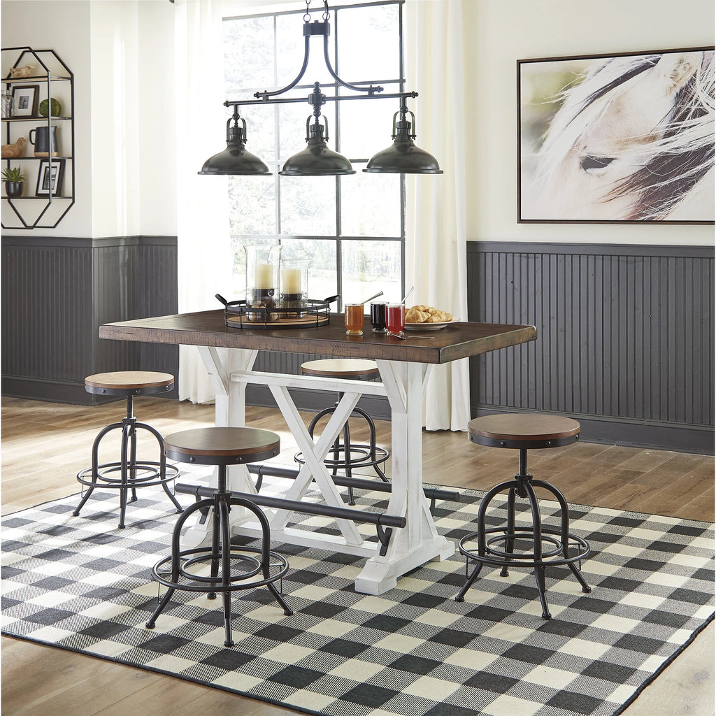 White/Brown Counter Height Dining Table R1414