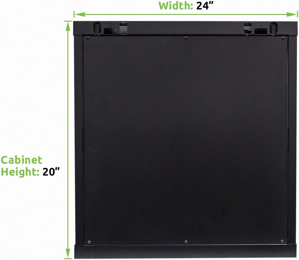 9U Wallmount Cabinet Enclosure 19-Inch Server Network Rack with Locking Glass Door Black V88150