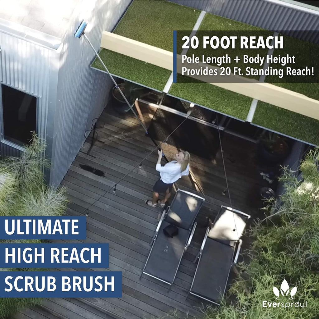 5-to-12 Foot Scrub Brush with Rubber Bumper V23025