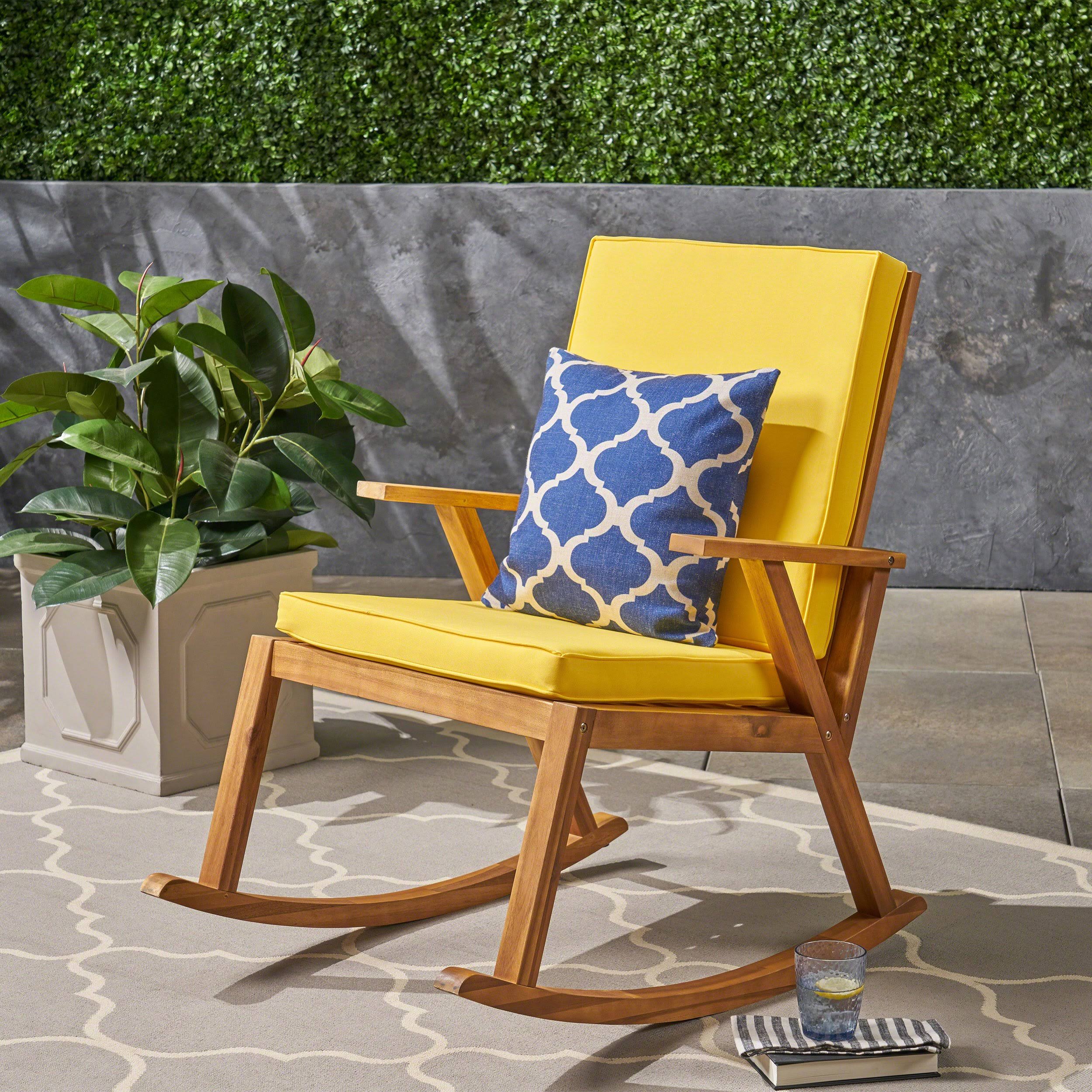 Gray Acacia Wood Rocking Chair P7746