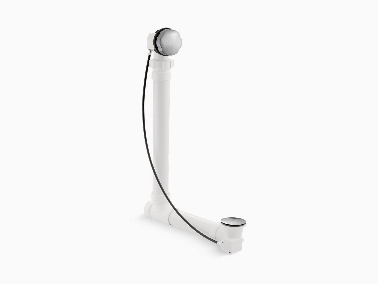 Brushed Chrome Bath Drain with PVC Tubing Y9489