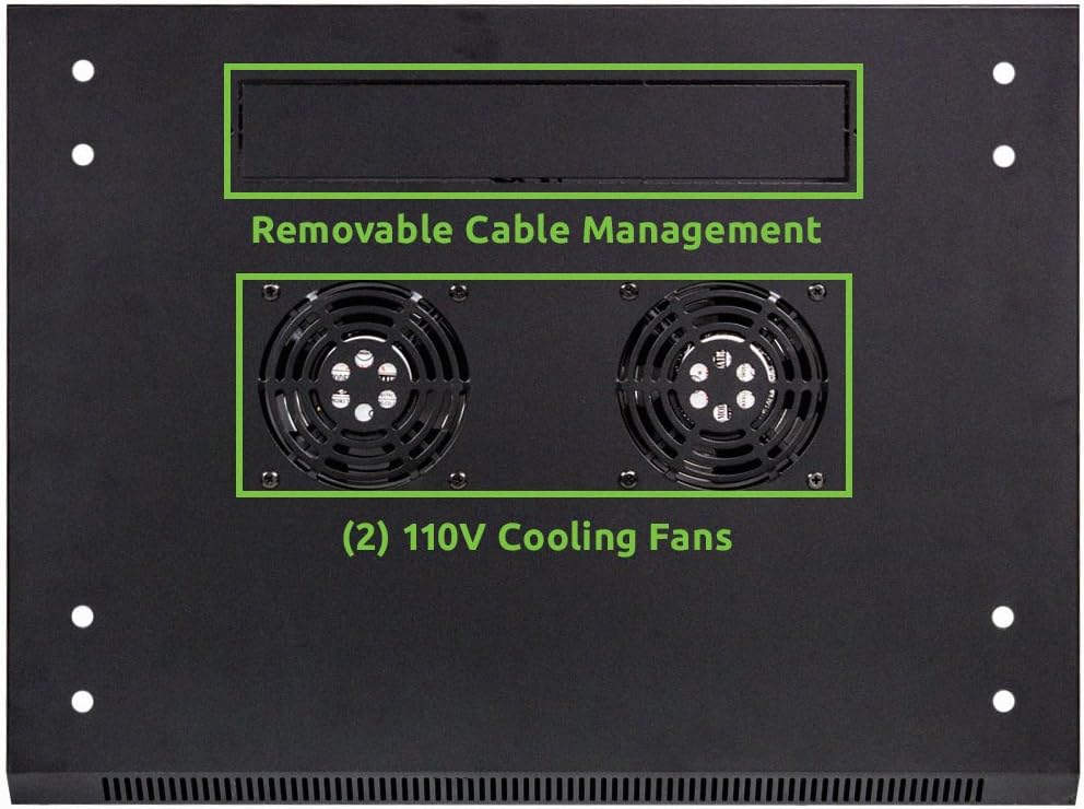 9U Wallmount Cabinet Enclosure 19-Inch Server Network Rack with Locking Glass Door Black V88150