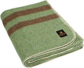 Twin Alpaca Wool Blanket in Orange - Dark Brown Stripes I861180