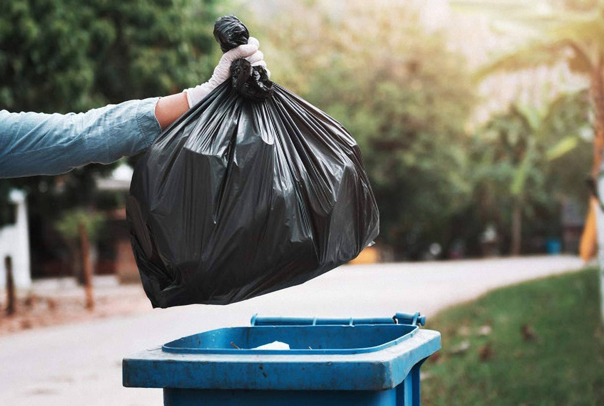 500 Pack Black Poly Heavy Duty Trash Bags 33 Gal V3315