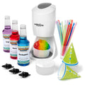 White Shaved Ice Machine Party Package with 3 Syrups and Supplies N511