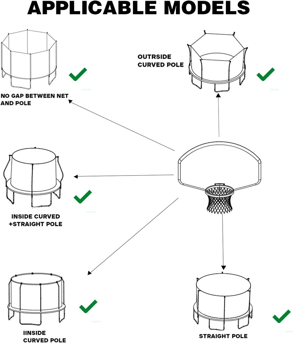 Trampoline Basketball Hoop with 2 Mini Ball and Pump, Metal Rim with Foam Protection R37517