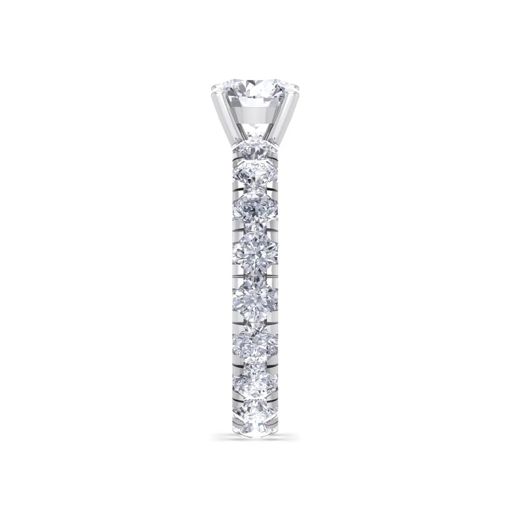 3 Carat Round Shape Moissanite Eternity Ring in 14 Karat White Gold Y43595