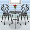 3-Piece Cast Aluminum Patio Bistro Set with Rust-Resistant Table and 2 Chairs W981