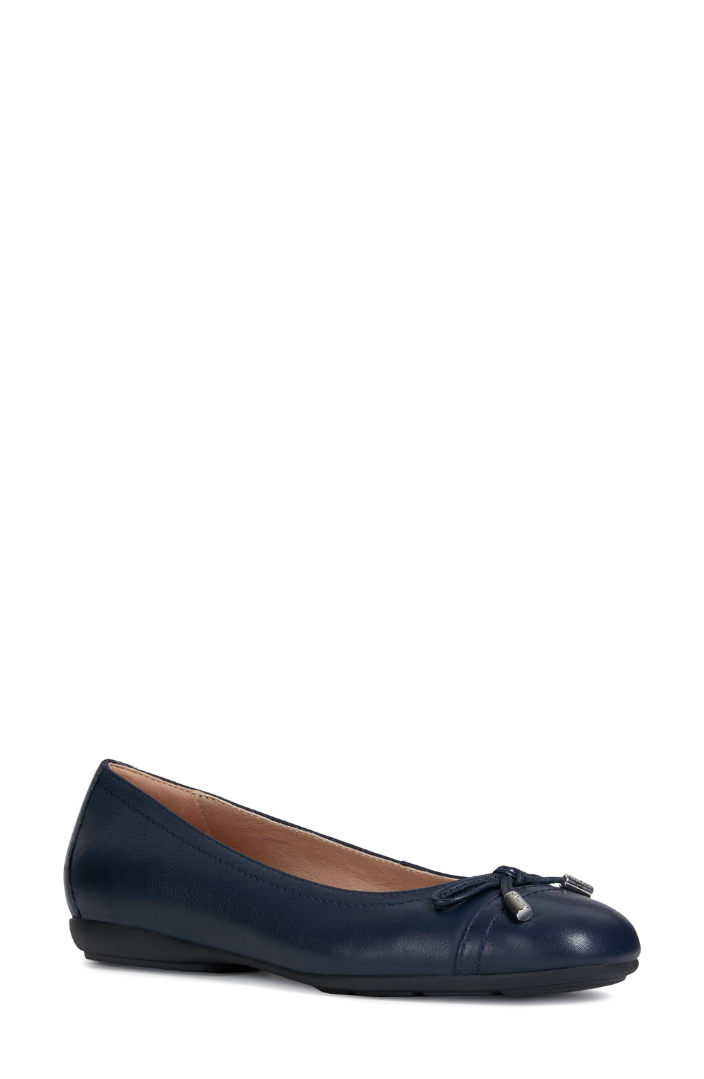 Navy Leather Ballerina Flat T388