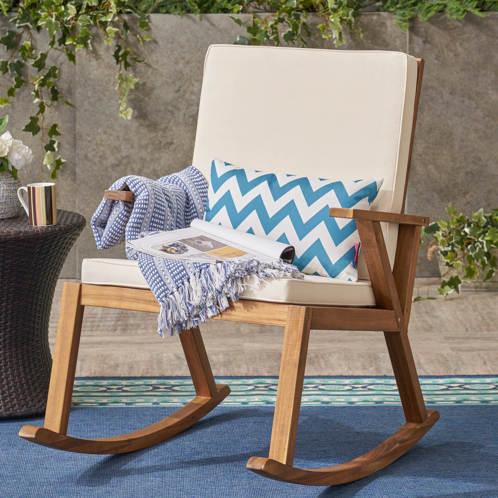 Gray Acacia Wood Rocking Chair P7746