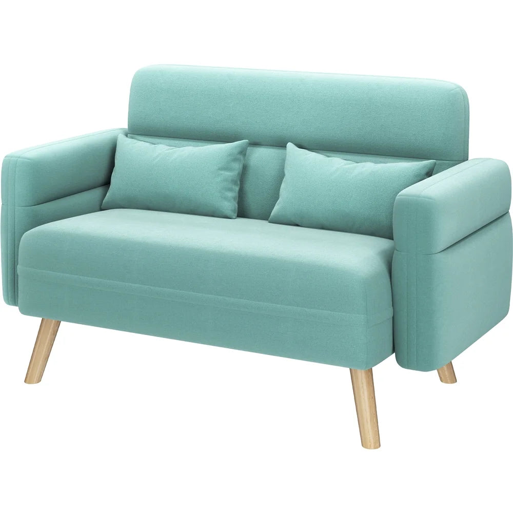 Aquamarine 2 Seater Sofa with Solid Wood Legs X97586