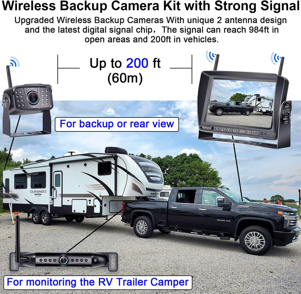 Wireless Backup Camera System with 7 Inch Monitor and 2 Cameras F213103