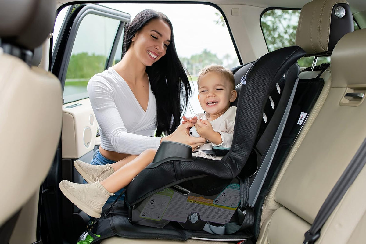 Car Seat Protector, Waterproof 600D Polyester, Non-Slip Backing, 2 Large Pockets F13624