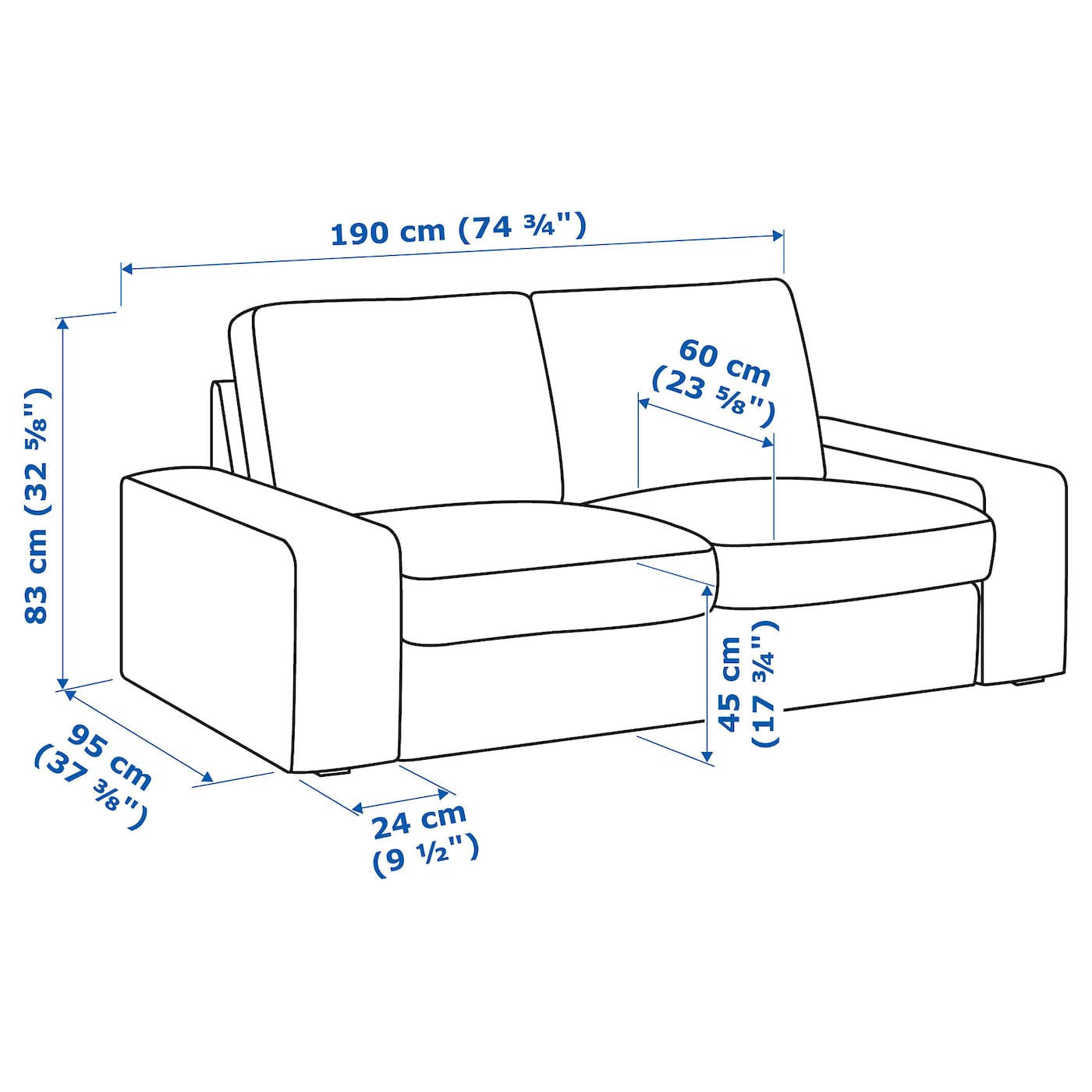 Dark Blue Loveseat I70962
