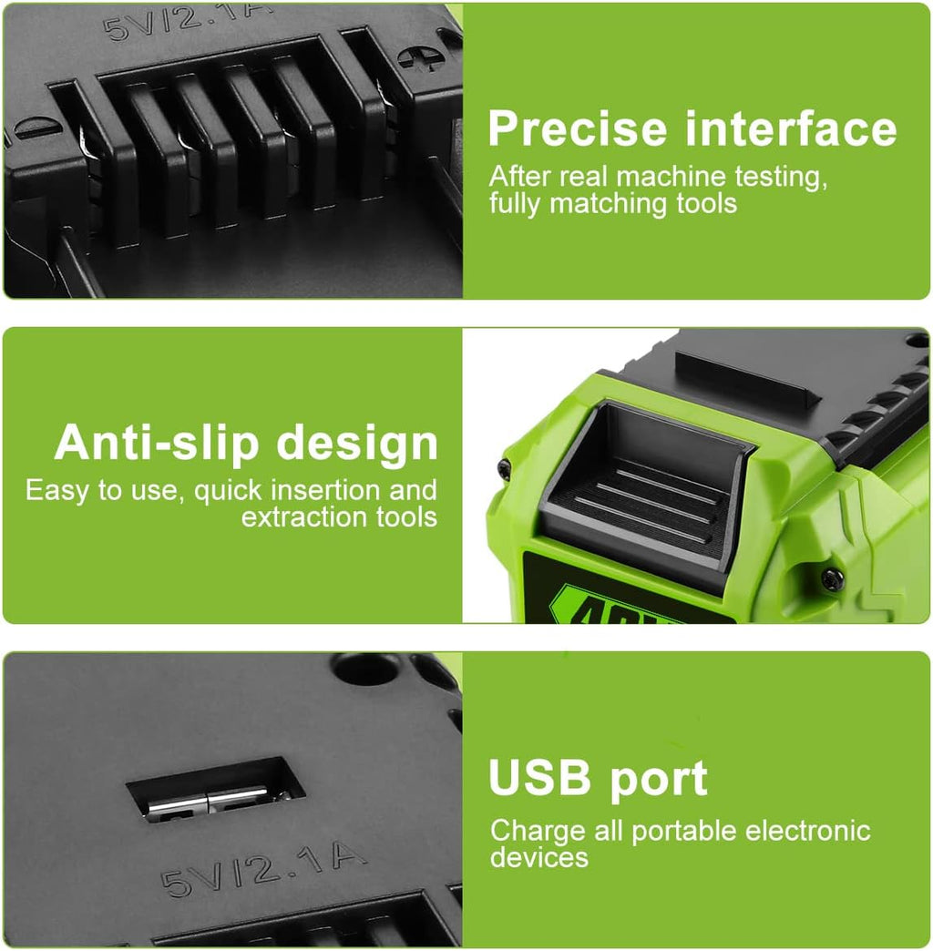 6.0Ah Replacement 40V Battery with USB Port, Pack of 2 J79165