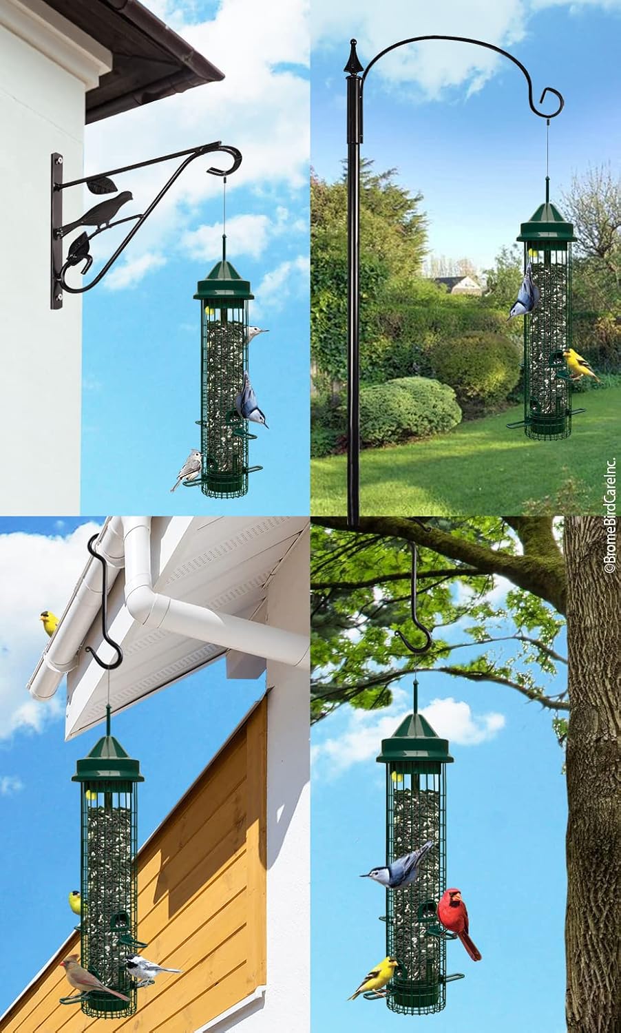 Squirrel-proof Bird Feeder with 4 Feeding Ports, 2.4-pound Seed Capacity, Pack of 2 X152275