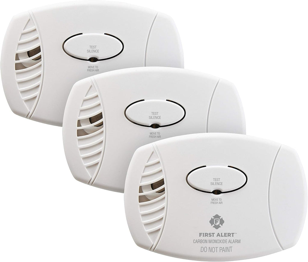 Carbon Monoxide Detector, Battery Operated, White, 3-Pack V170807