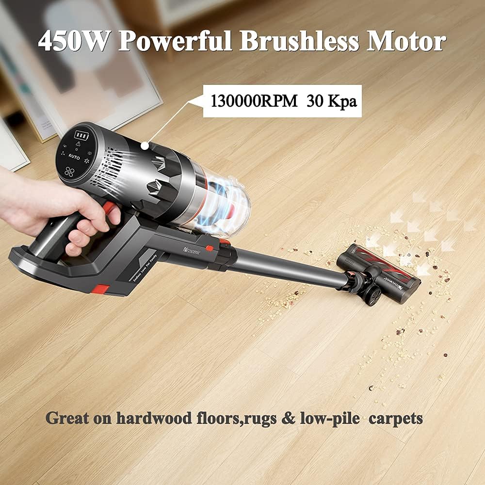 Cordless Stick Vacuum with Removable Battery, Gray O19654