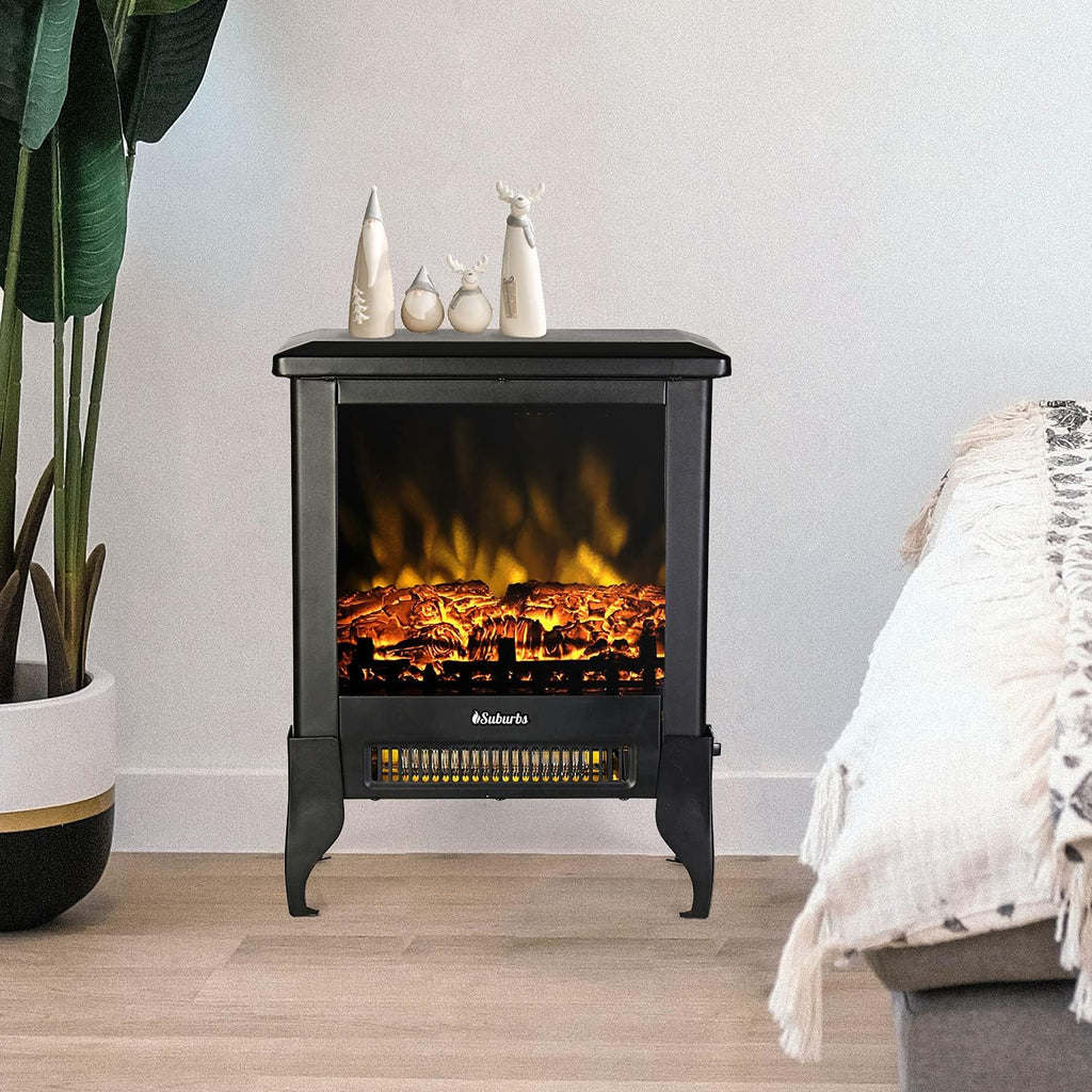 Compact Electric Fireplace Stove, Freestanding, 18" 1400W D9440