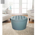 Round Tufted Storage Ottoman with Nailheads Q24509