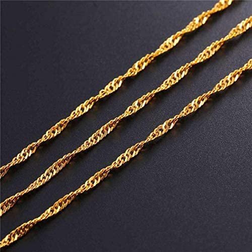 10K Yellow Gold 1.5mm Singapore Pendant Chain Necklace H8777
