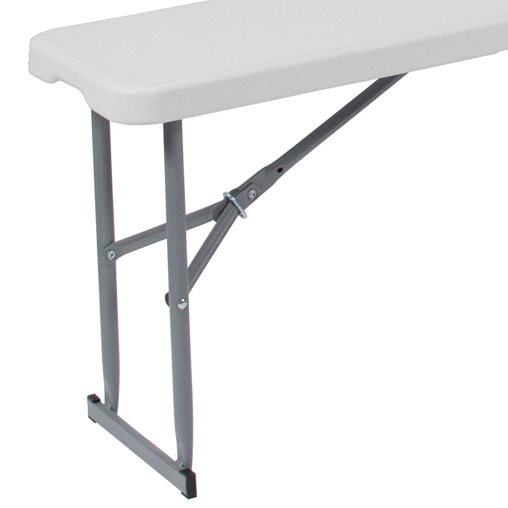 10.25 x 71 Inch Granite White Plastic Bench with Carrying Handle X9243