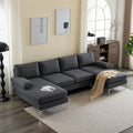 Dark Gray U-Shaped 4-Seat Modular Sofa K685