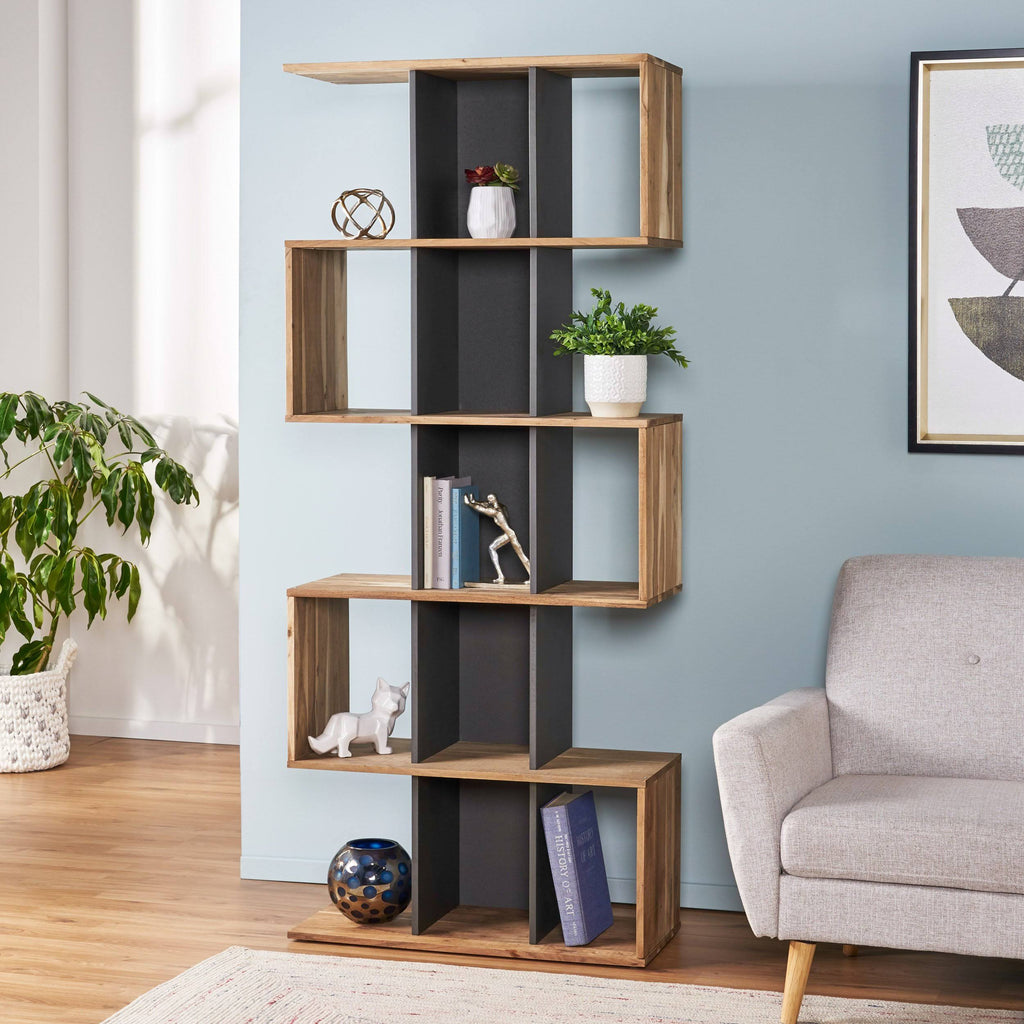 Acacia Wood Etagere Bookshelf K325