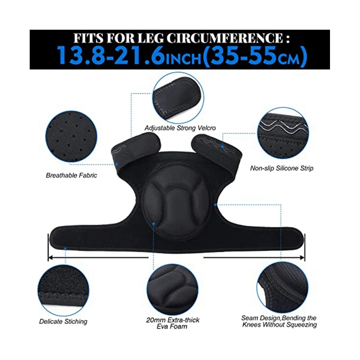 Adjustable Foam Knee Pads S2462