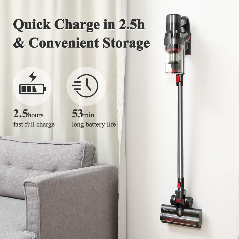 Cordless Stick Vacuum with Removable Battery, Gray O19654