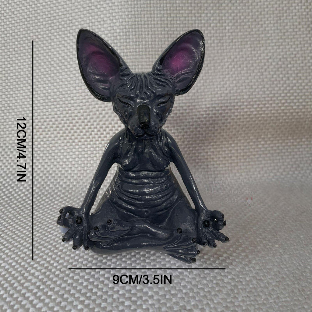 Sphynx Cat Meditate Collectible Figurines Miniature Handmade Decor O7077