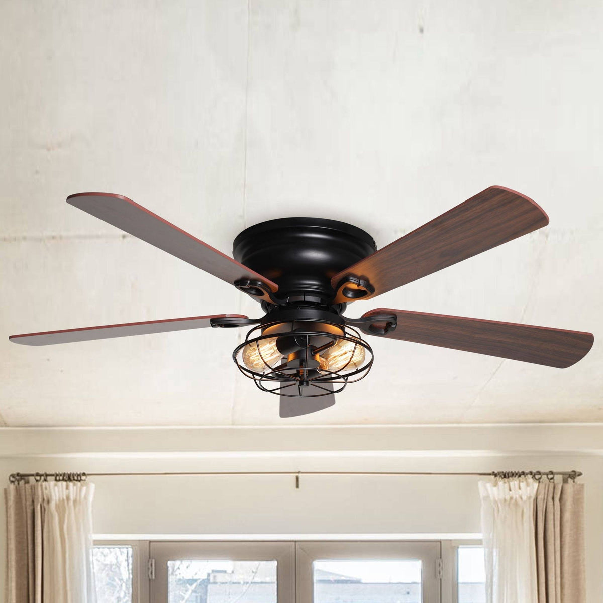 Matte Black Ceiling Fan with Light Kit O20717