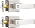 Satin Nickel Square Privacy Door Levers (2 Pack) M7872