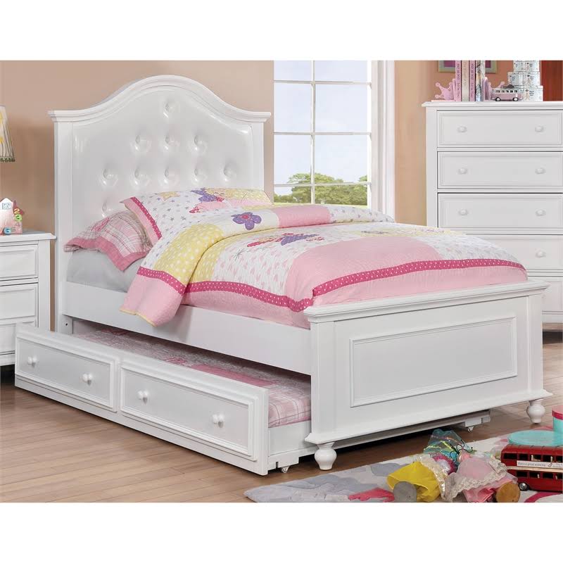 White Faux Leather Full Bed B488374