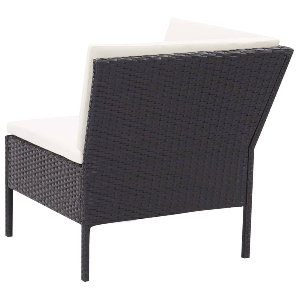 3 Piece Poly Rattan Outdoor Sectional Sofa Set with Cushions Steel Frame R792812