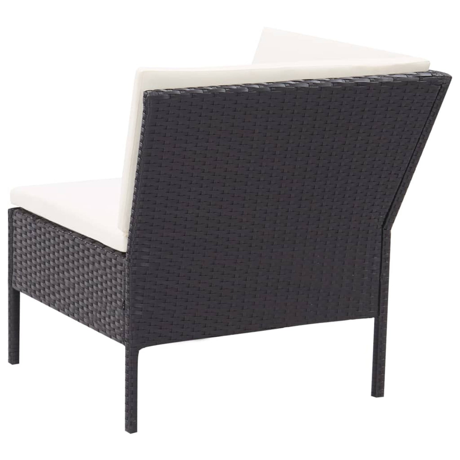 3 Piece Poly Rattan Outdoor Sectional Sofa Set with Cushions Steel Frame R792812