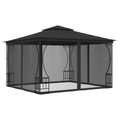 Gazebo with Nets 9.8'x9.8'x8.7' Anthracite I37849