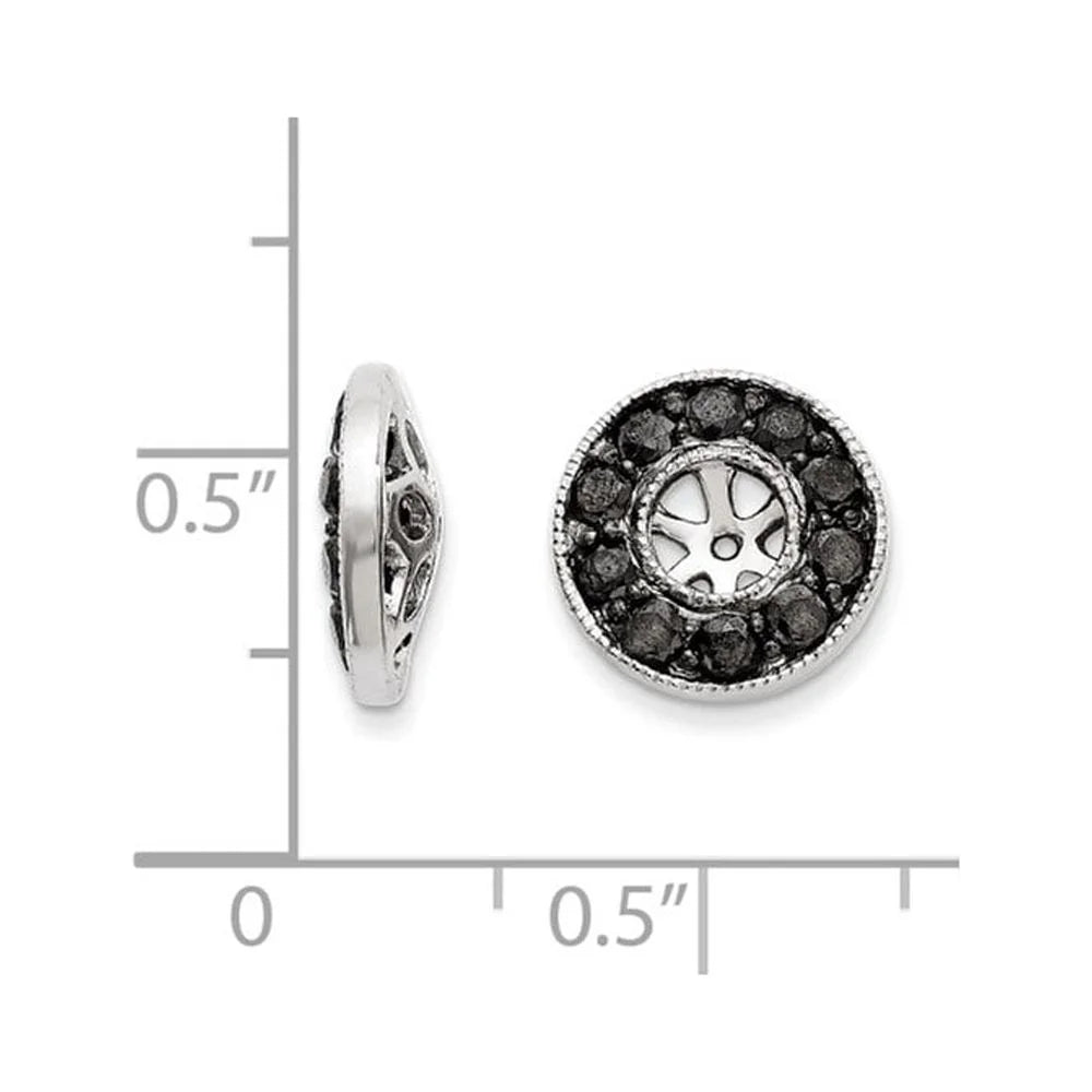 14k White Gold Black Diamond Earring Jackets X78318